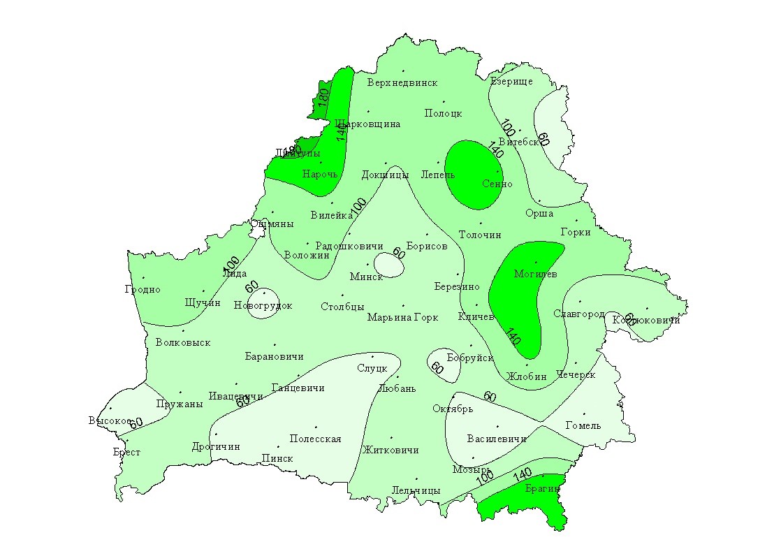 Карта осадков крупки. Территория Беларуси. Карта осадков Шумилино. Гомельское Полесье.